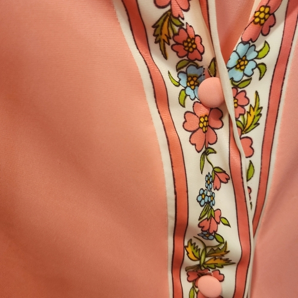 Gossard Artemis Vintage Pink 100% Nylon Long Sleeves Night Gown Sleepwear size M - Picture 9 of 14